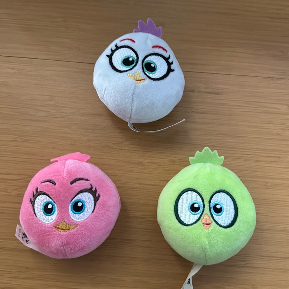 Lot of 3 Angry Bird Plushies Burger King from Commonwealth Rovio - Sega